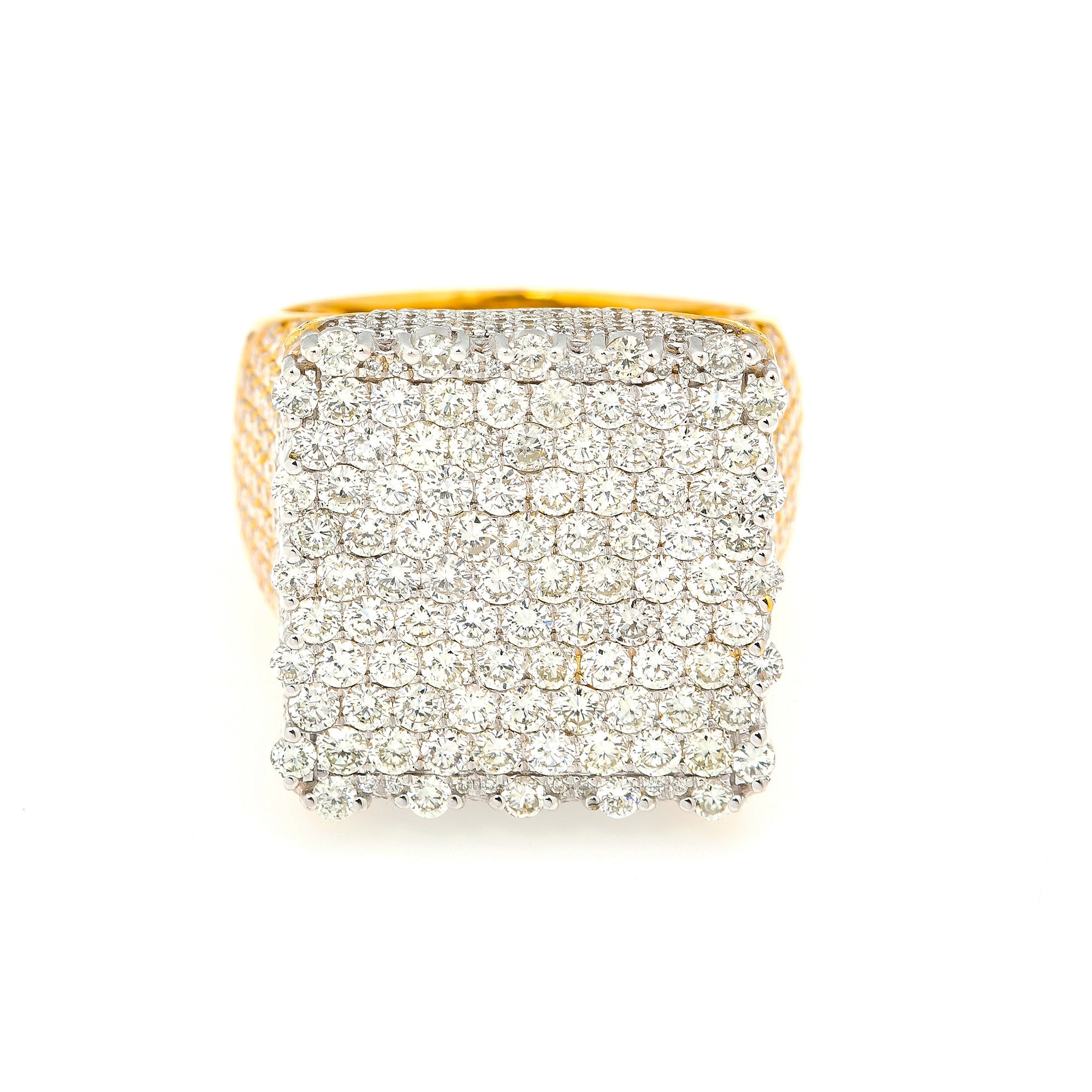 14K GOLD DIAMOND FLAT TOP SQUARE RING 6.50 CTW