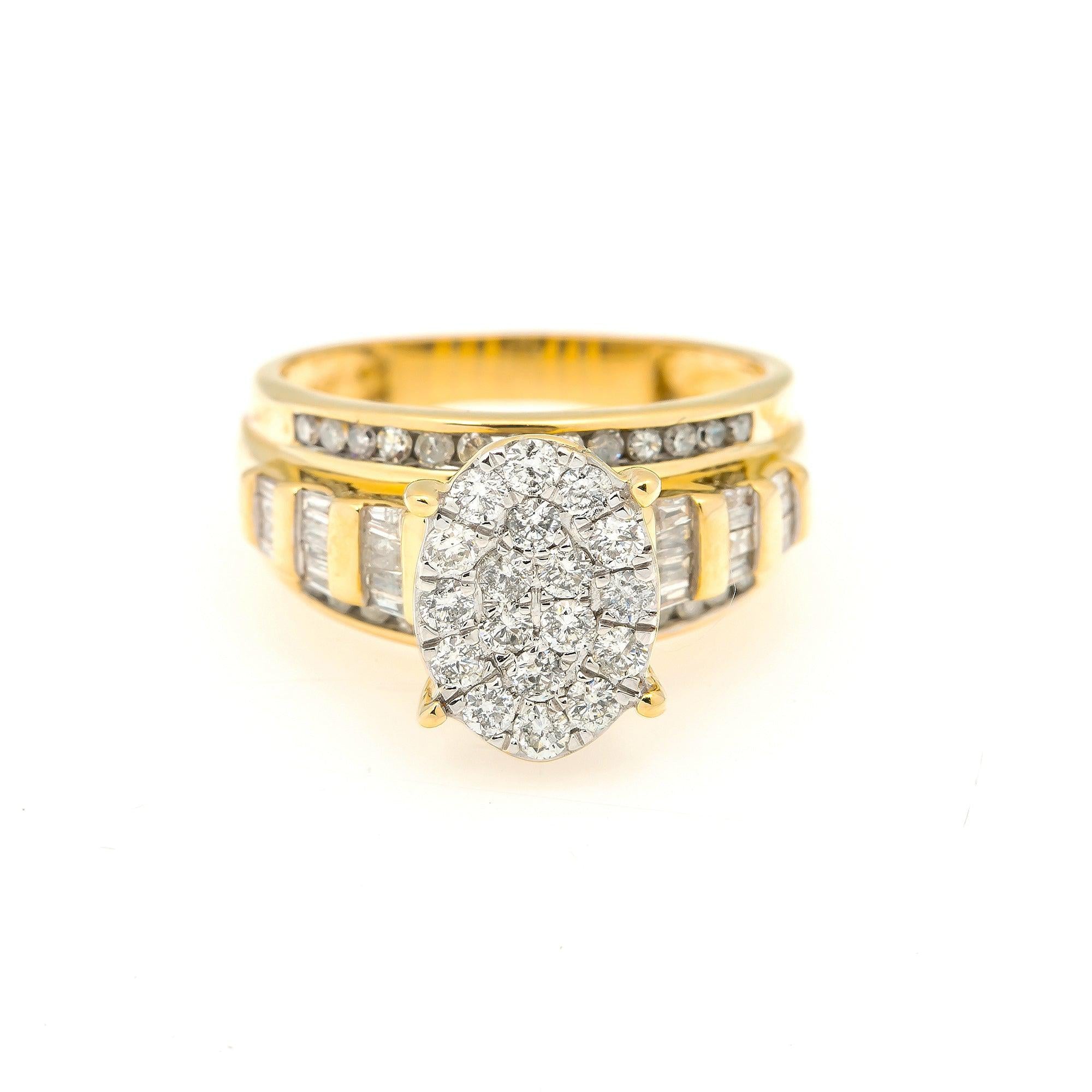 14K YELLOW GOLD ENGAGEMENT LADIES RING WITH 1.00 CT DIAMONDS