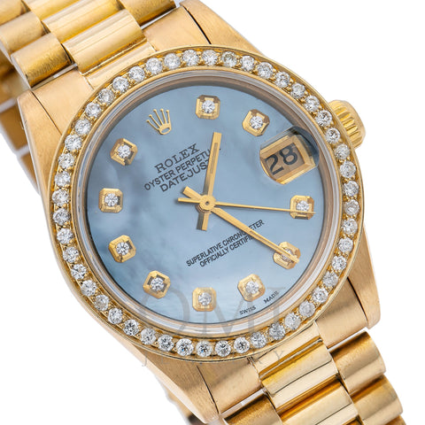Rolex Lady-Datejust 68278 31MM Blue Diamond Dial With 1.05 CT Diamonds