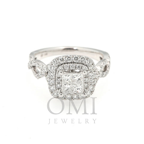 14K WHITE GOLD QUAD ENGAGEMENT RING WITH 1.90 CT DIAMONDS
