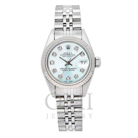 Rolex Lady-Datejust 69174 26MM Blue Diamond Dial With Stainless Steel Bracelet