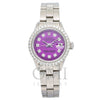 Rolex Oyster Perpetual Datejust 6517 26MM Purple Diamond Dial With Stainless Steel Bracelet