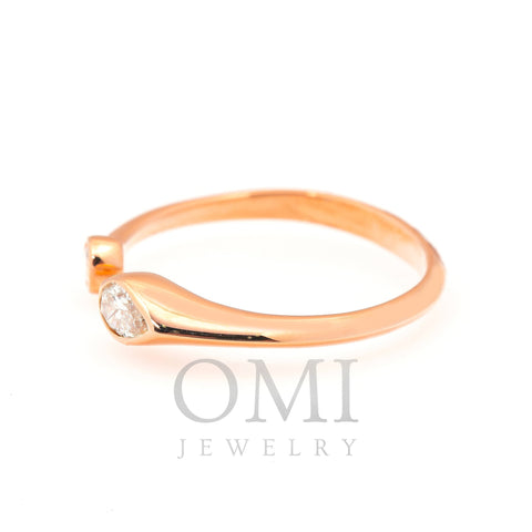 14K GOLD TWO DIAMOND OPEN RING 0.25 CT