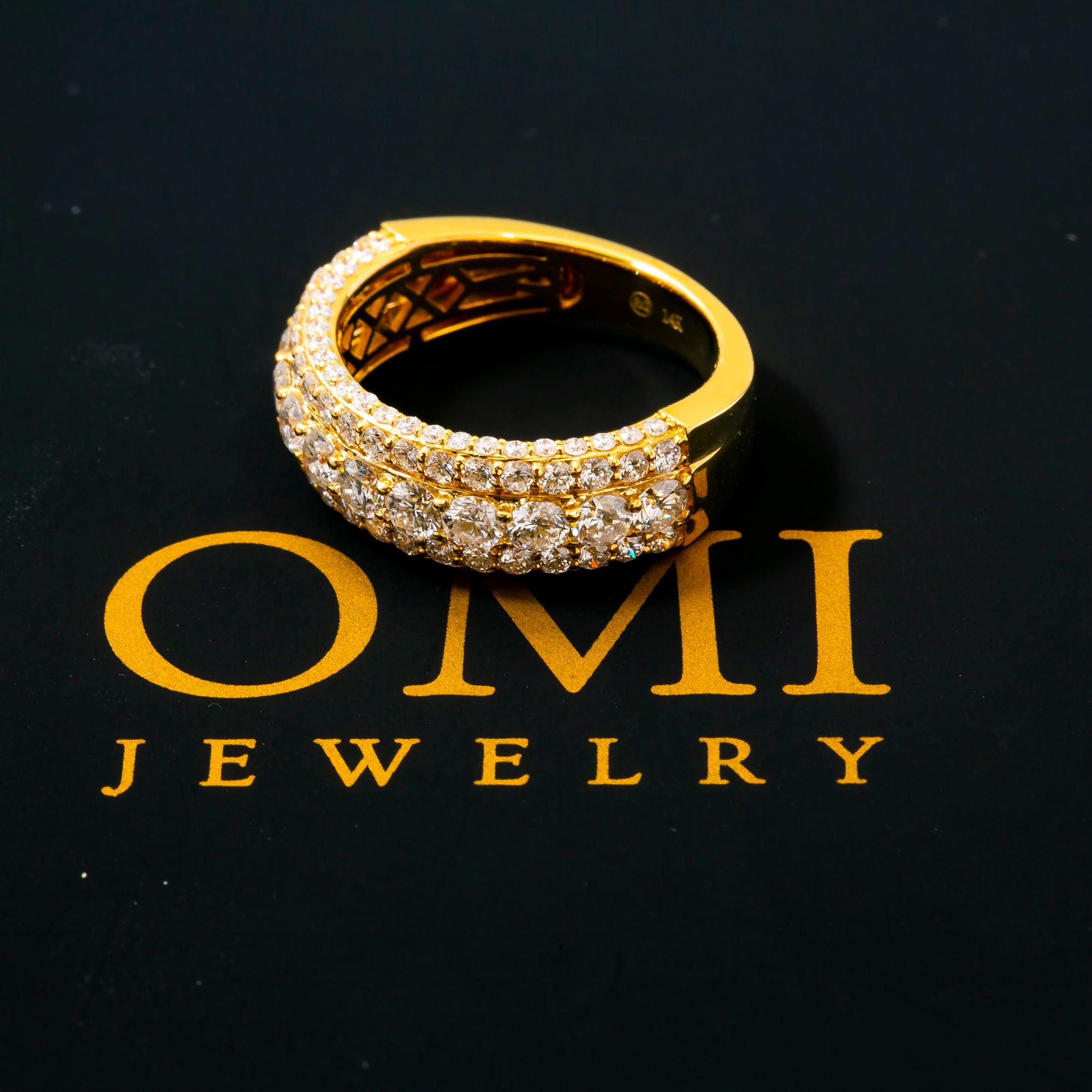 14K YELLOW GOLD WEDDING BAND WITH 3.25 CT DIAMONDS