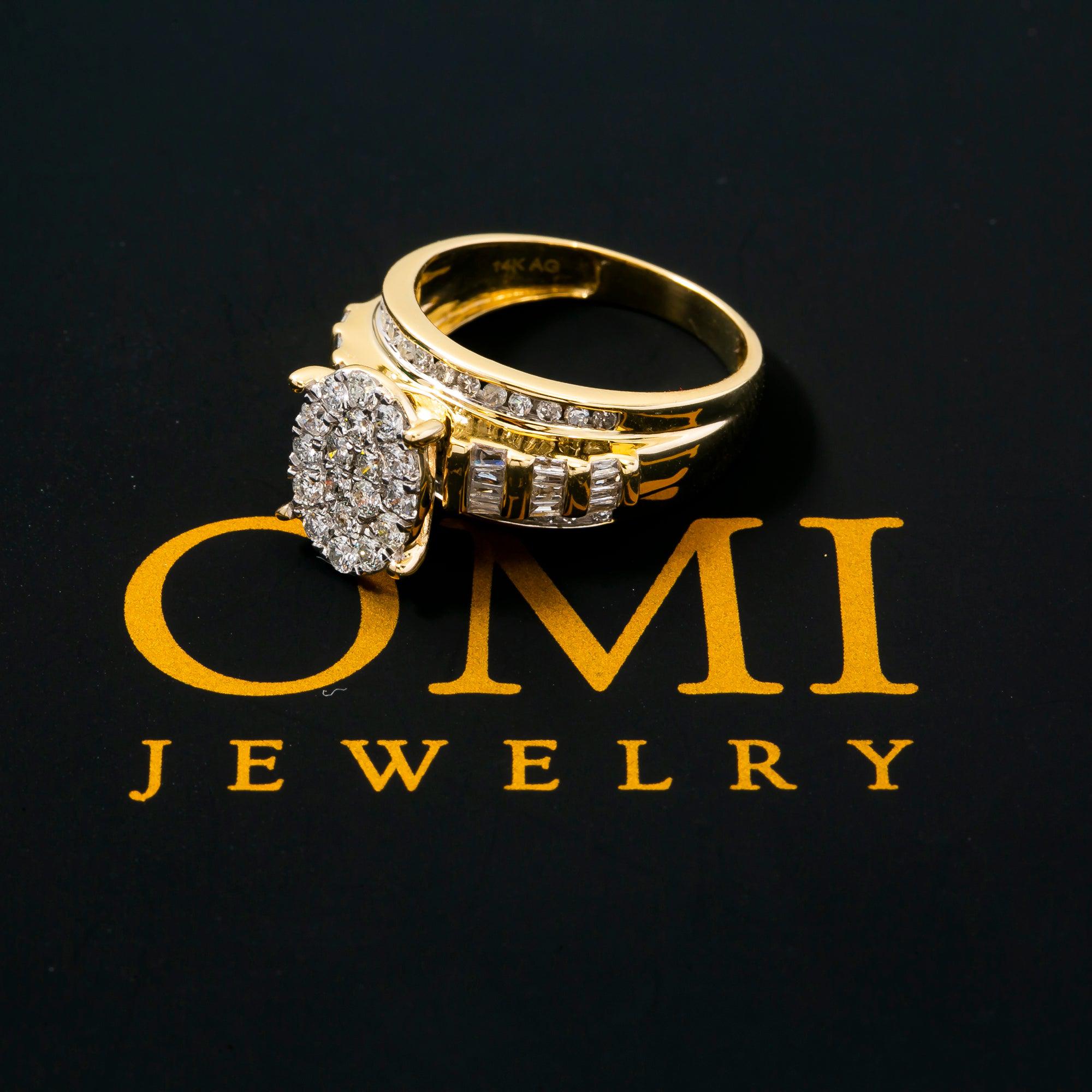 14K YELLOW GOLD ENGAGEMENT LADIES RING WITH 1.00 CT DIAMONDS