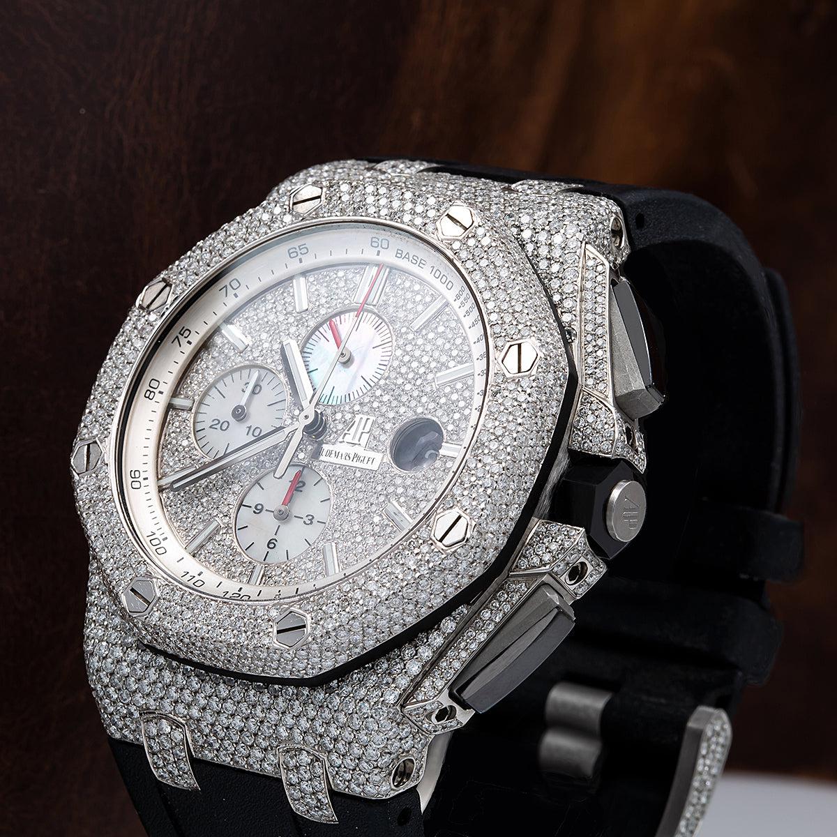 Audemars Piguet Royal Oak Offshore Chronograph 26400SO 44MM White Diamond Dial With 14.09 CT Diamonds