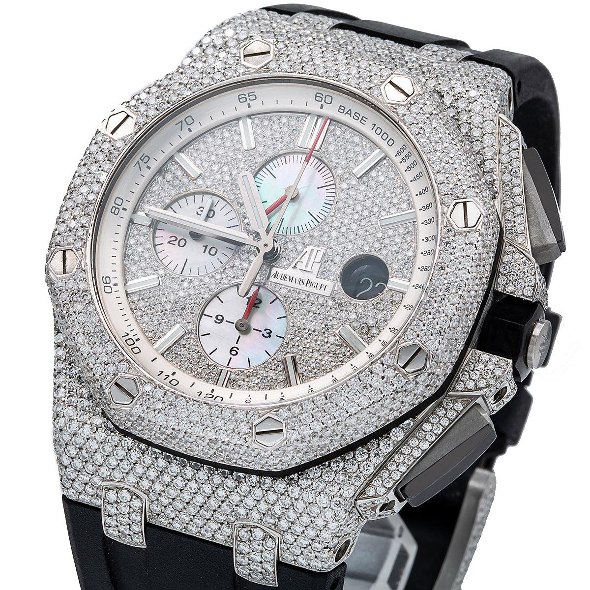 Audemars Piguet Royal Oak Offshore Chronograph 26400SO 44MM White Diamond Dial With 14.09 CT Diamonds