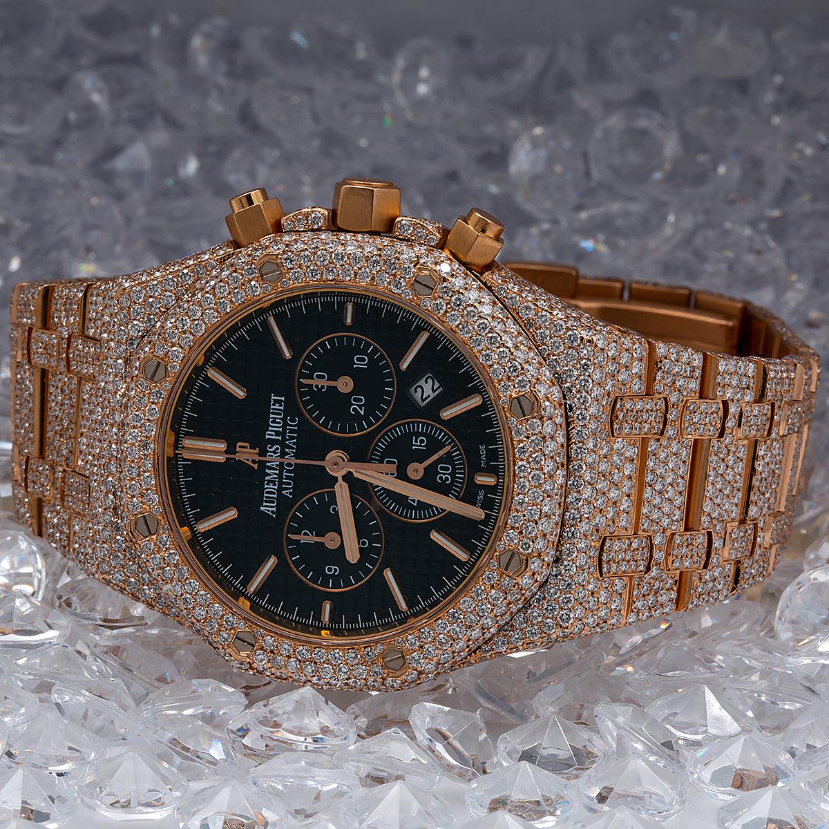 Audemars Piguet Royal Oak Chronograph 26320OR 41MM Black Dial With 21.75 CT Diamonds