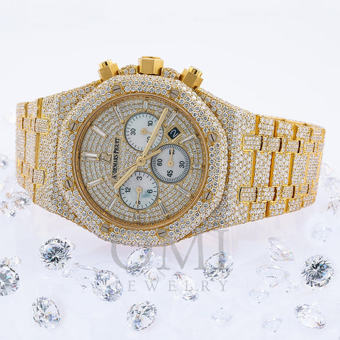 Audemars Piguet Royal Oak Chronograph 26320BA YELLOW GOLD 41mm Champagne Dial With 27.75 CT Diamonds