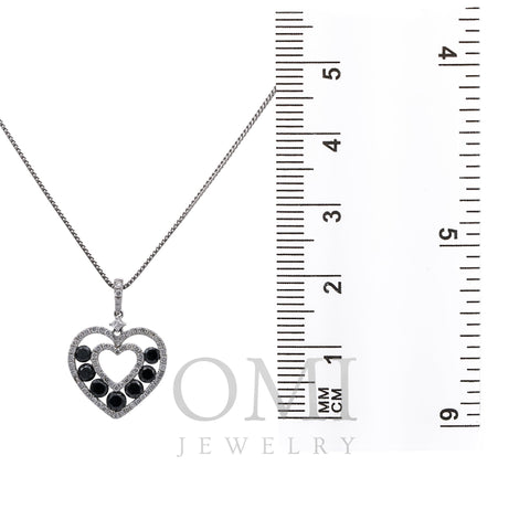 14K White Gold Floating Hearts Women's Pendant with 1.76CT Diamonds