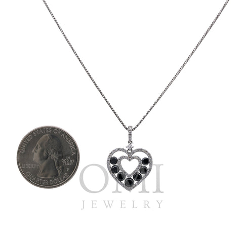 14K White Gold Floating Hearts Women's Pendant with 1.76CT Diamonds