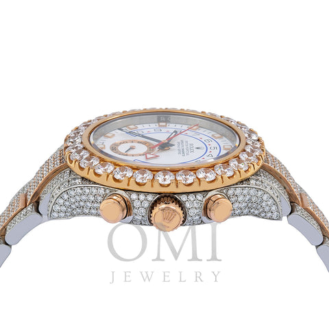 Rolex Yacht-Master II Diamond Watch, 116681 44mm, White Dial With 17.50 CT Diamonds