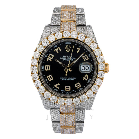 Rolex Datejust II Diamond Watch, 116333 41mm, Black Dial With 25.75 CT Diamonds