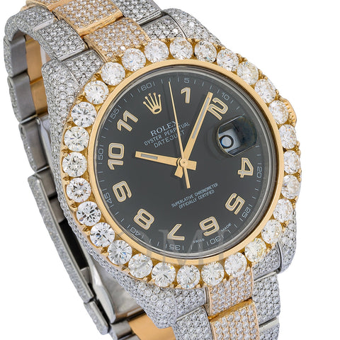 Rolex Datejust II Diamond Watch, 116333 41mm, Black Dial With 25.75 CT Diamonds