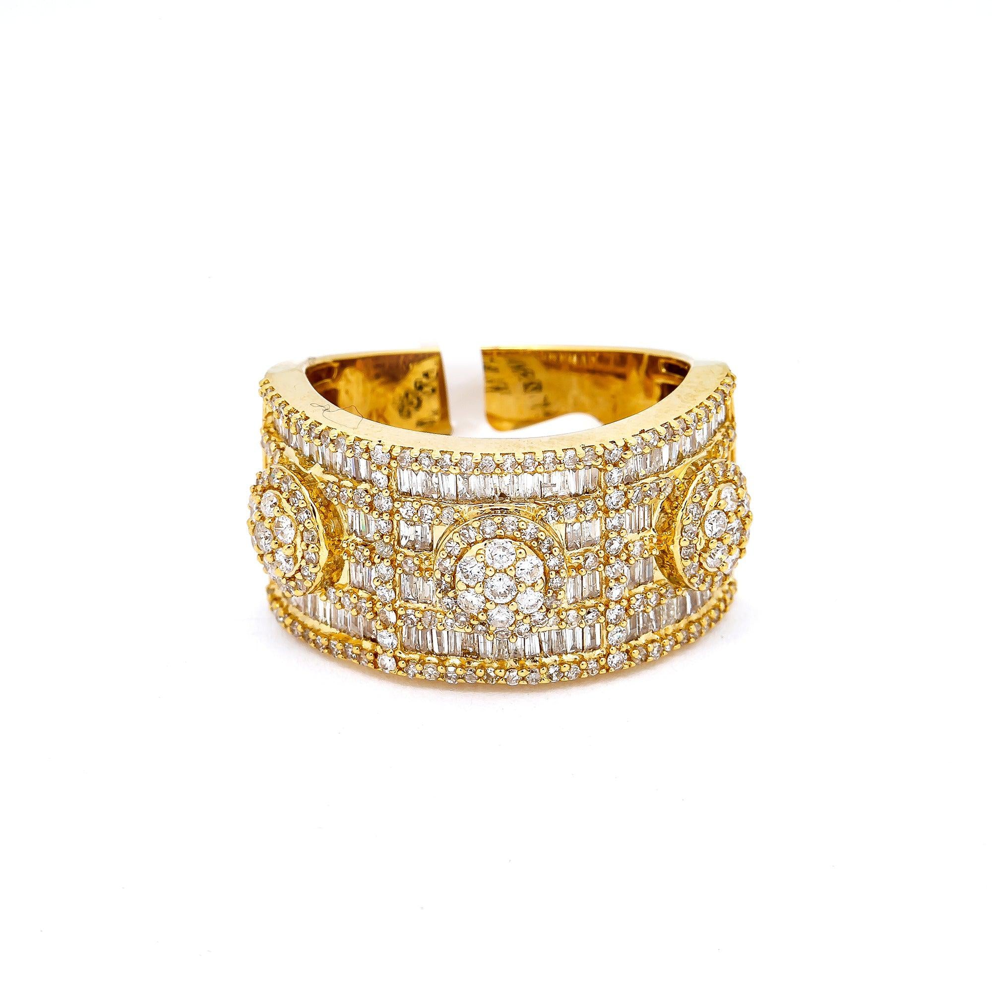 14K YELLOW GOLD MEN'S RING WITH 1.51 CT DIAMONDS