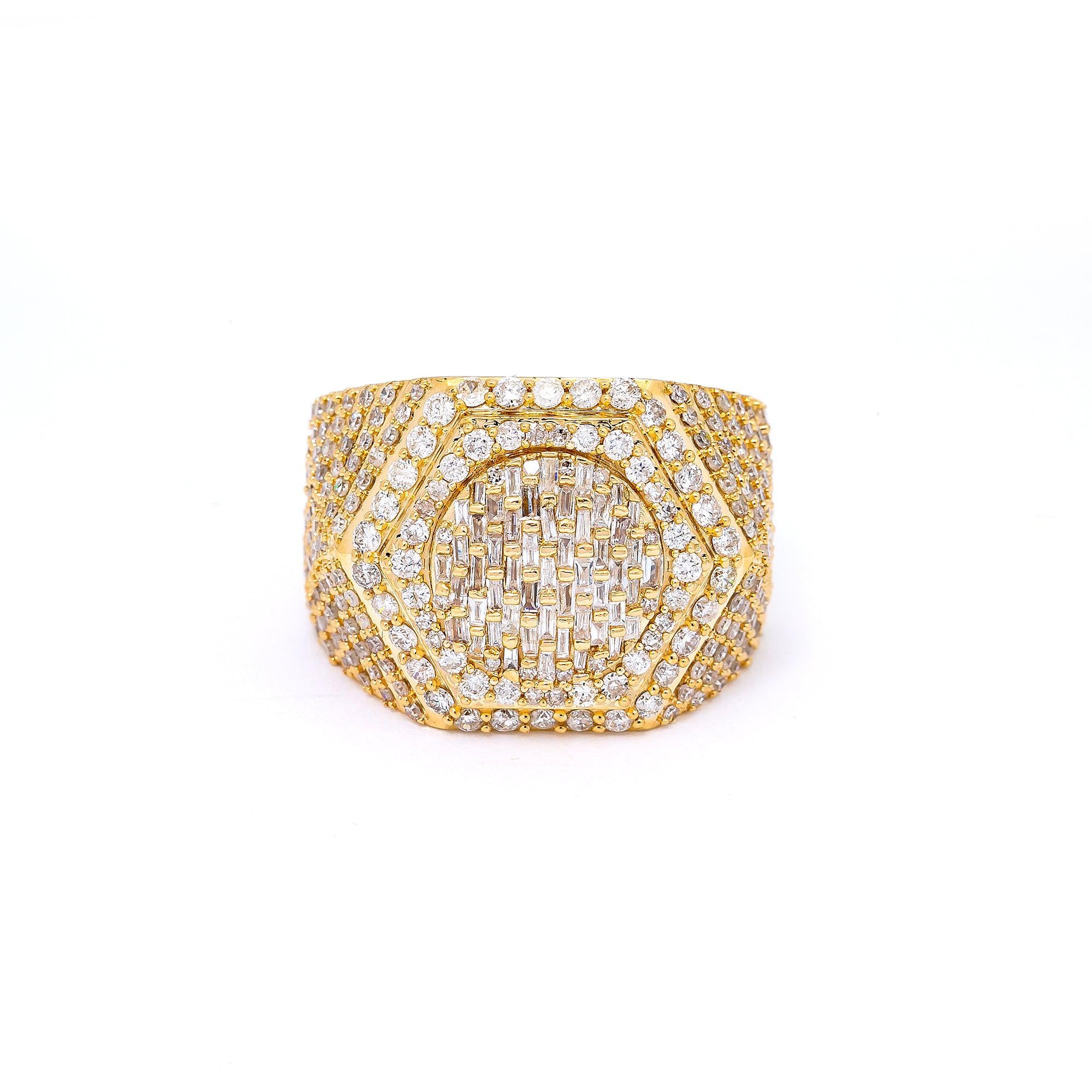 14K YELLOW GOLD MEN'S RING WITH 2.61 CT DIAMONDS