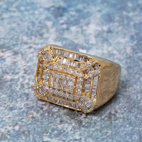 14K YELLOW GOLD MEN'S RING WITH 2.01 CT DIAMONDS