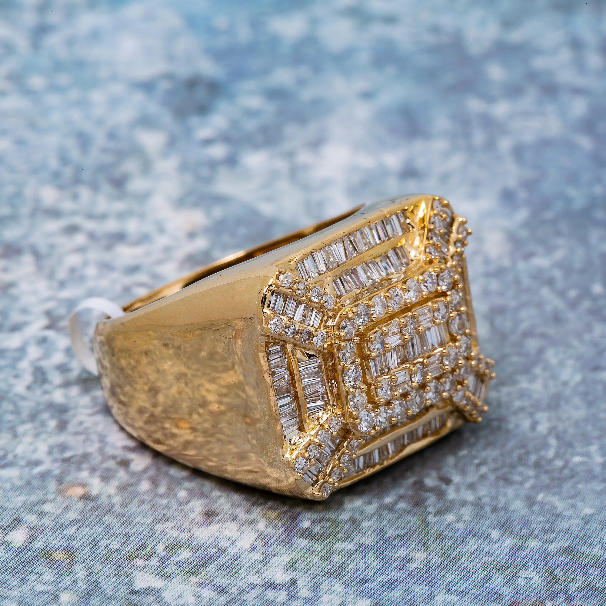 14K YELLOW GOLD MEN'S RING WITH 2.01 CT DIAMONDS