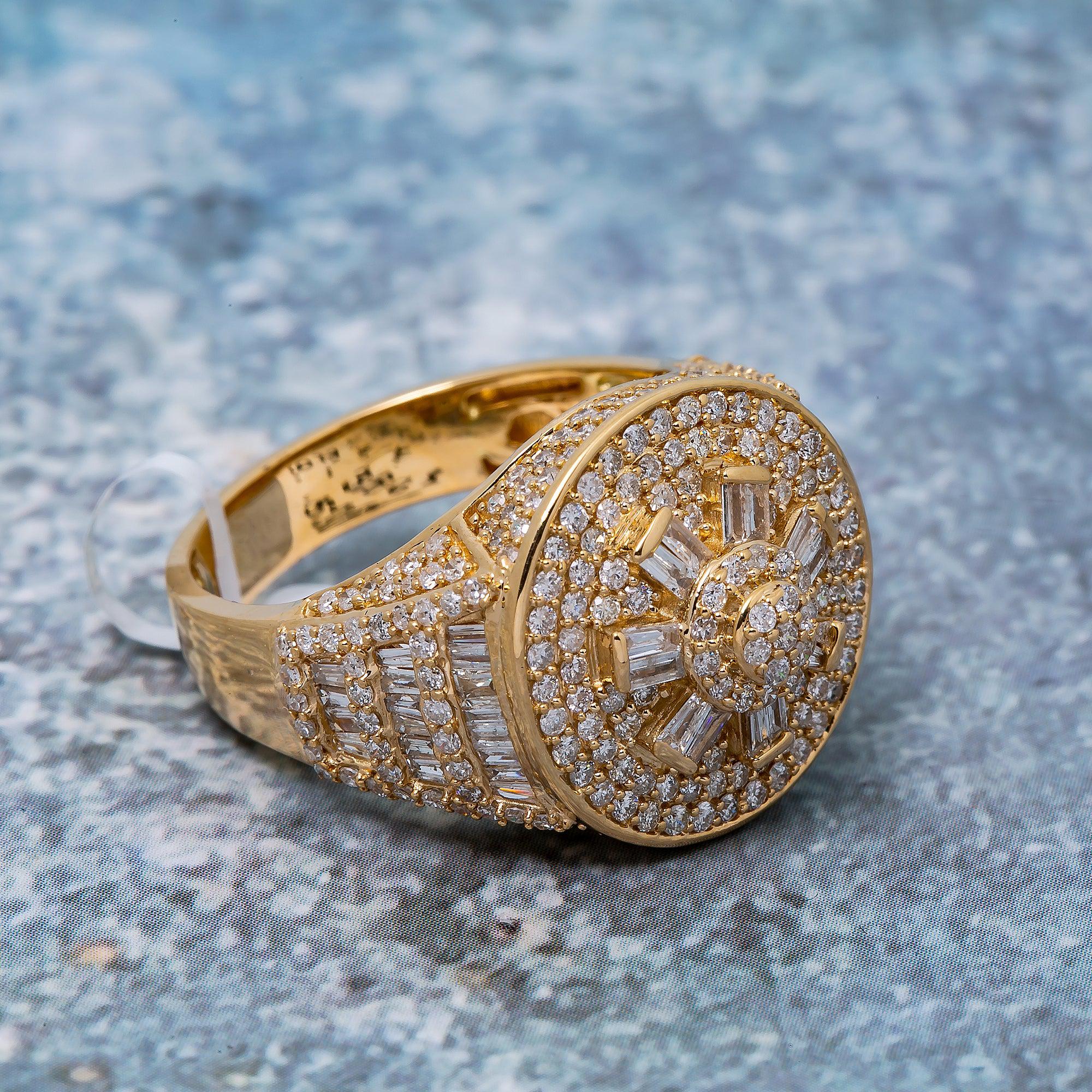 14K YELLOW GOLD MEN'S RING WITH 2.36 CT DIAMONDS