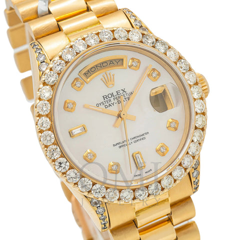 Rolex Day-Date 18013 36MM Mother Of Pearl Diamond Dial With Presidential Bracelet