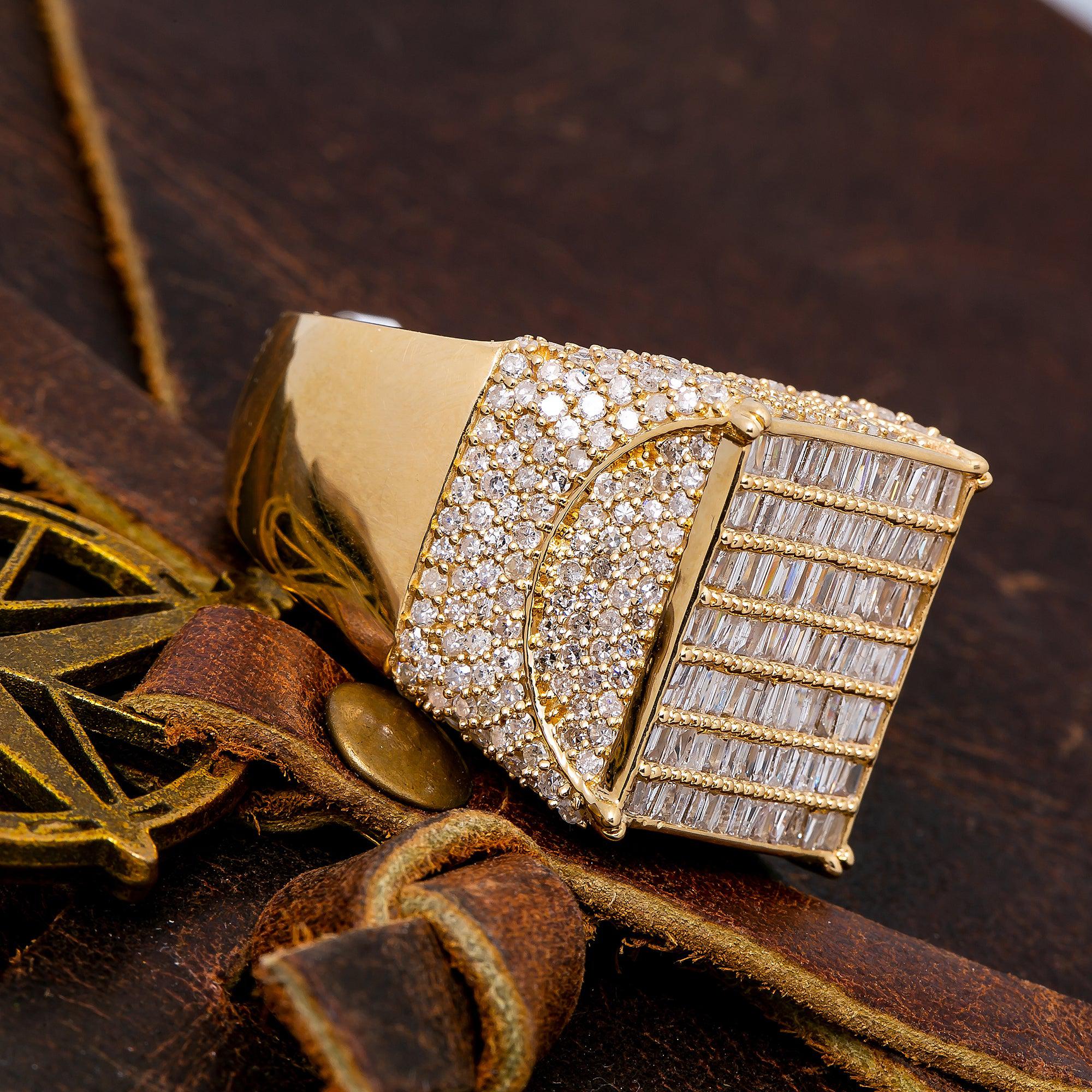 14K YELLOW GOLD MEN'S RING WITH 4.73 CT DIAMONDS