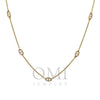18K Yellow Gold Women's Necklace, 18" chain and diamonds