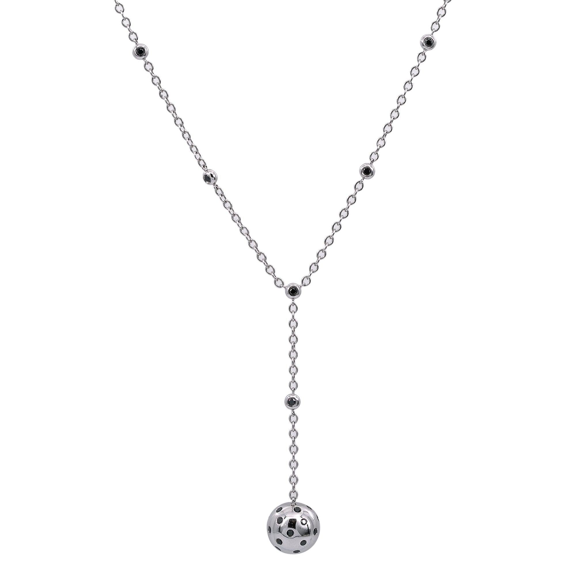 18K White Gold Diamond Necklace 20"