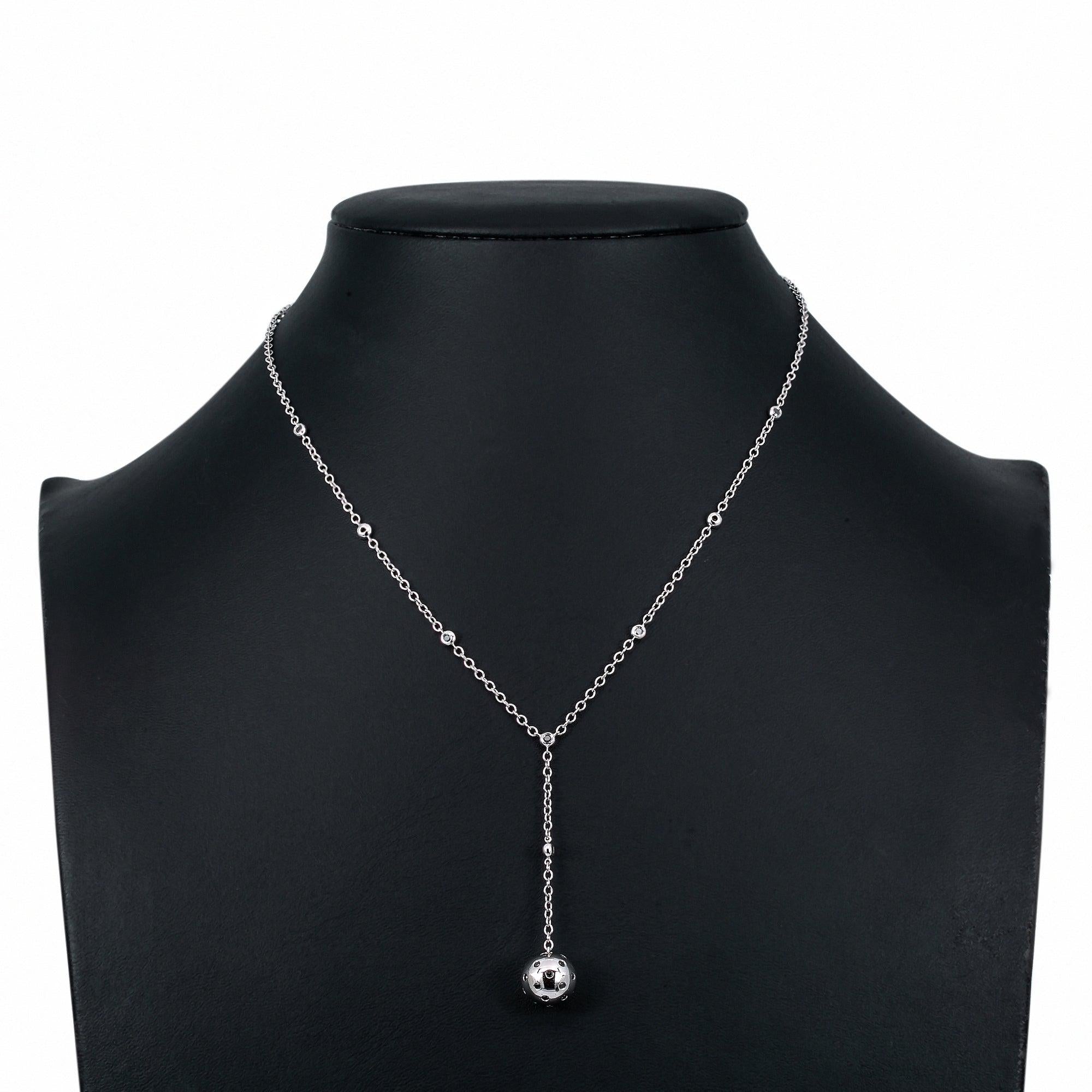 18K White Gold Diamond Necklace 20"