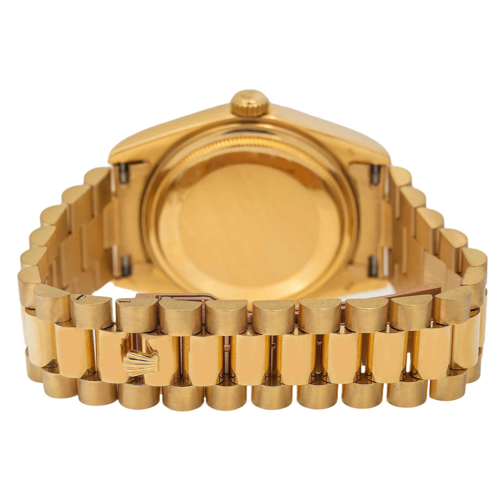 Rolex Day-Date 36MM 1803 Mother of Pearl Roman Diamond Dial Fluted Bezel 18K Yellow Gold President Bracelet