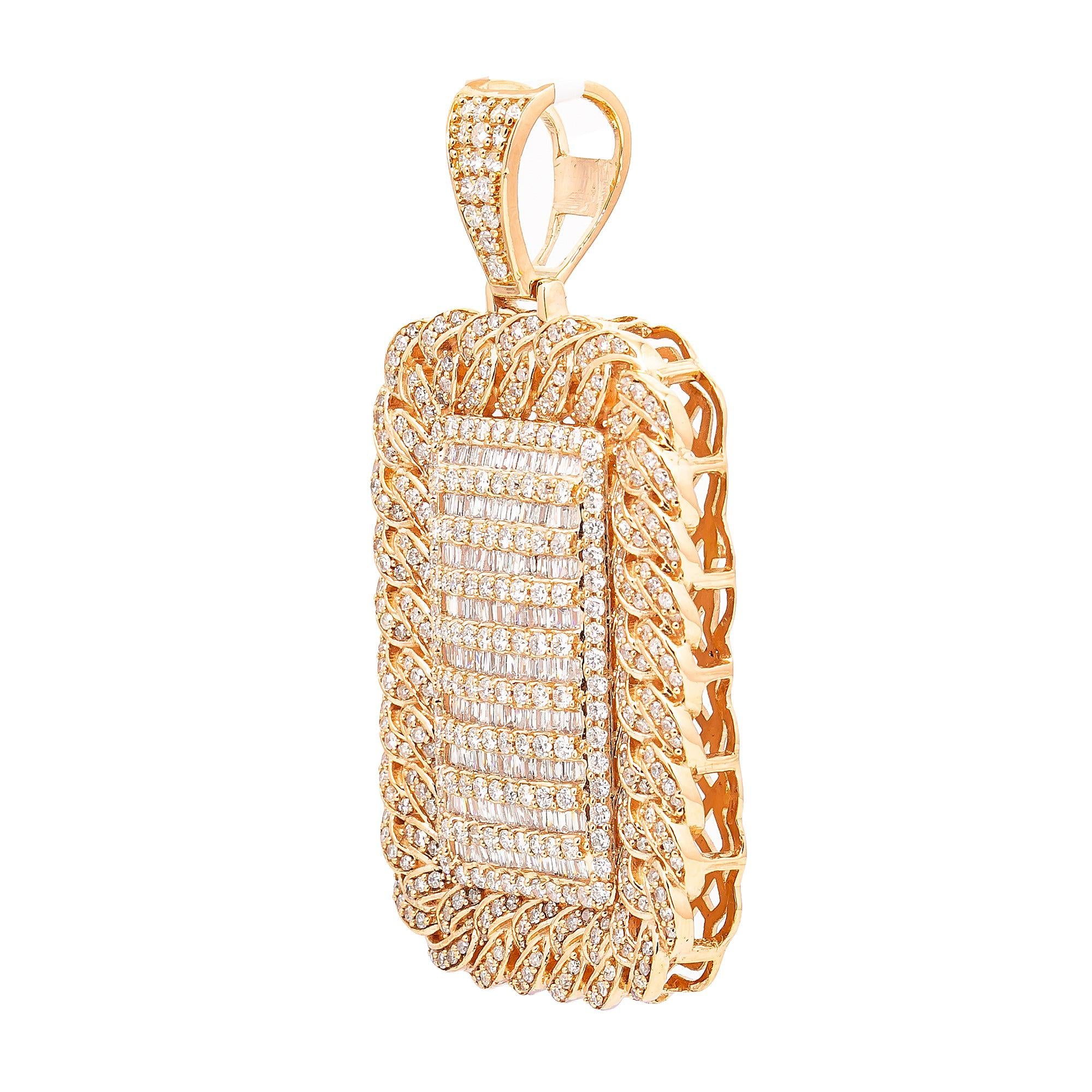 14K ROSE GOLD MEN'S PENDANT WITH 4.13 CT DIAMONDS