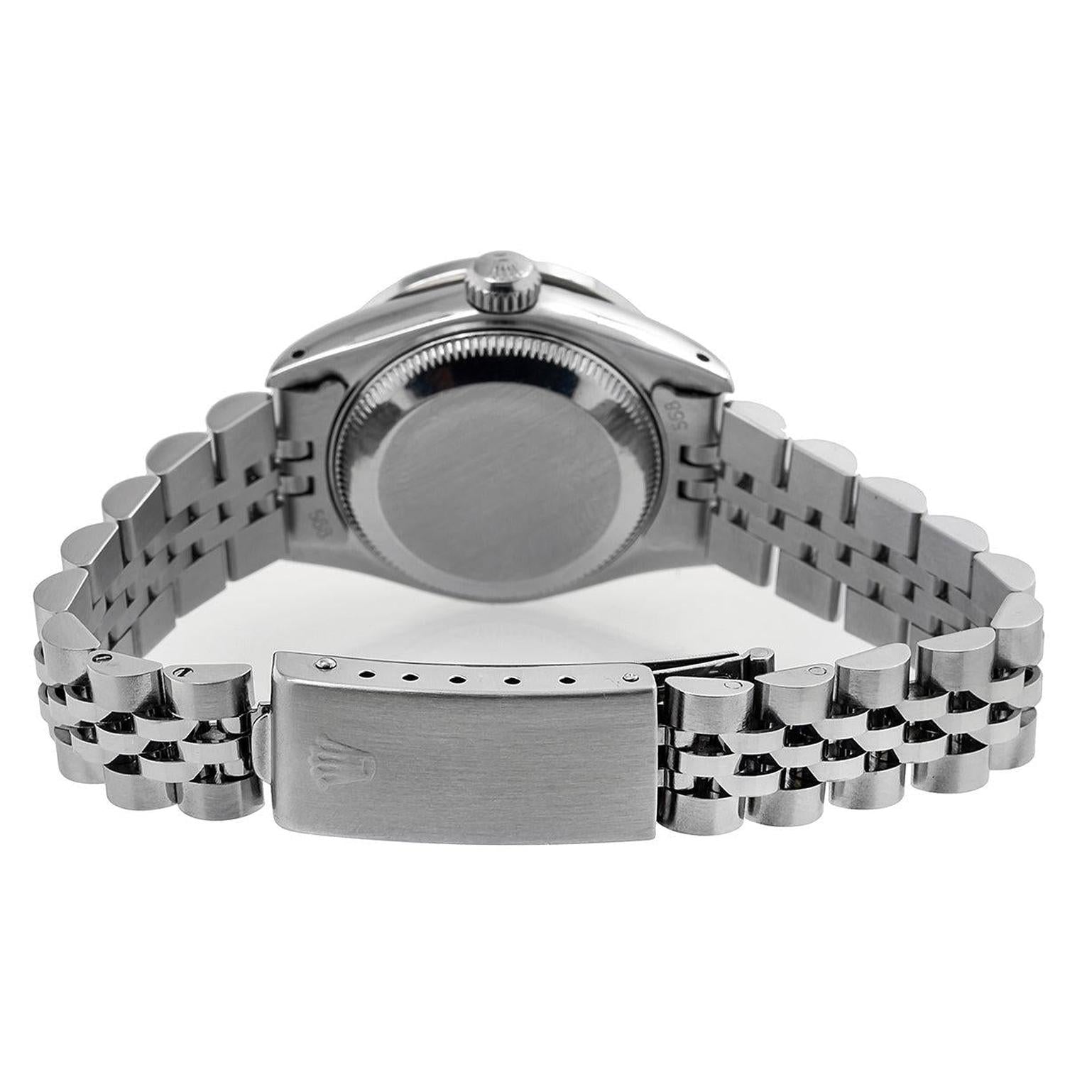 Rolex Datejust 26MM 6916 Black Diamond Dial Diamond Bezel Stainless Steel Jubilee Bracelet 1.2ct