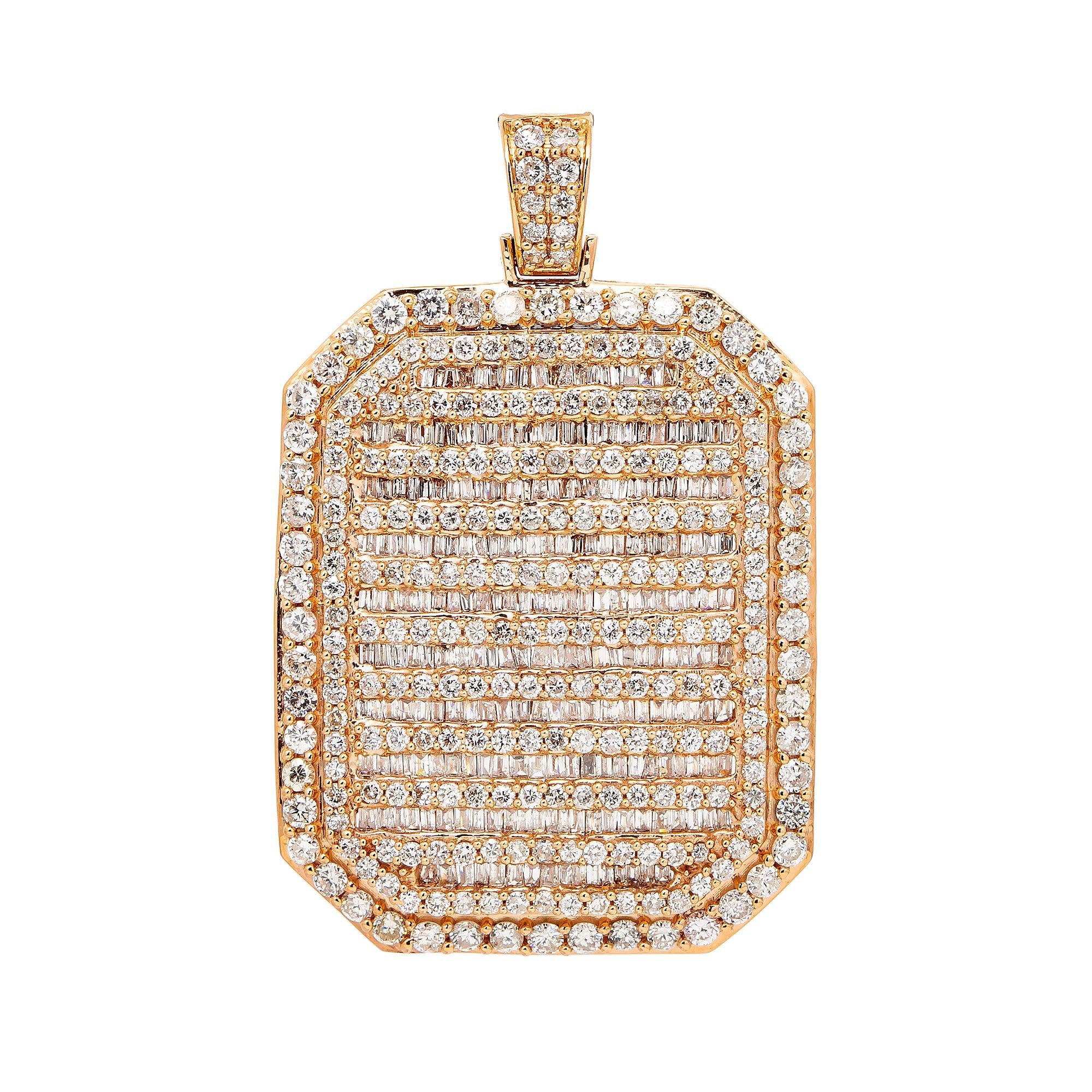 14K ROSE GOLD MEN'S PENDANT WITH 5.90 CT DIAMONDS