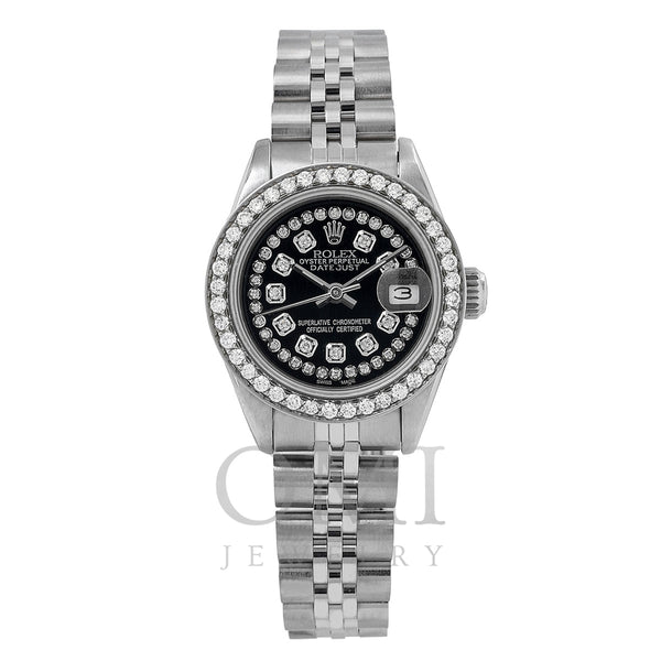 Rolex Datejust Ladies Diamond Watch, 26mm, Black Diamond Dial And Diamond Bezel 1.2 CT Of Diamonds