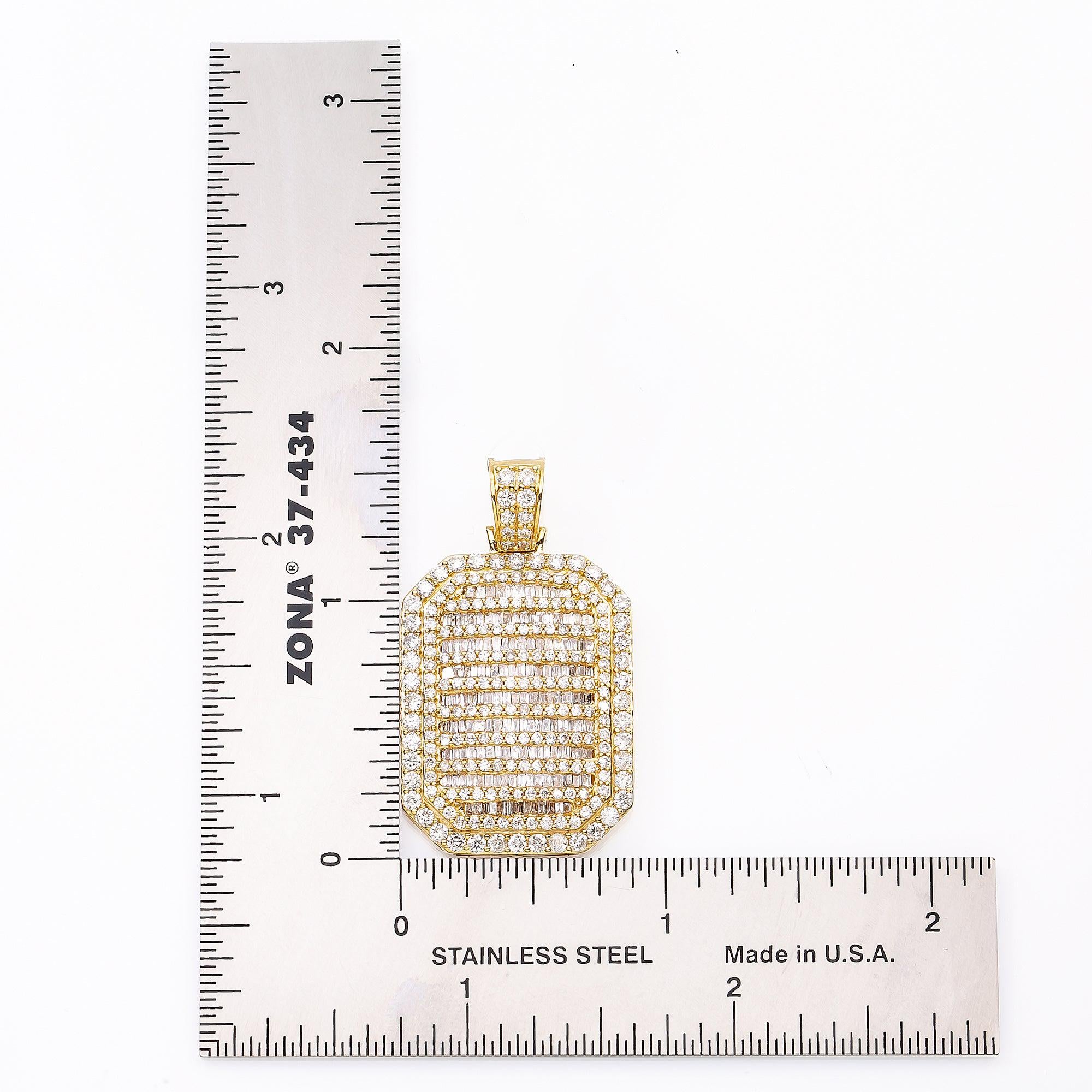 14K YELLOW GOLD MEN'S PENDANT WITH 3.36 CT DIAMONDS