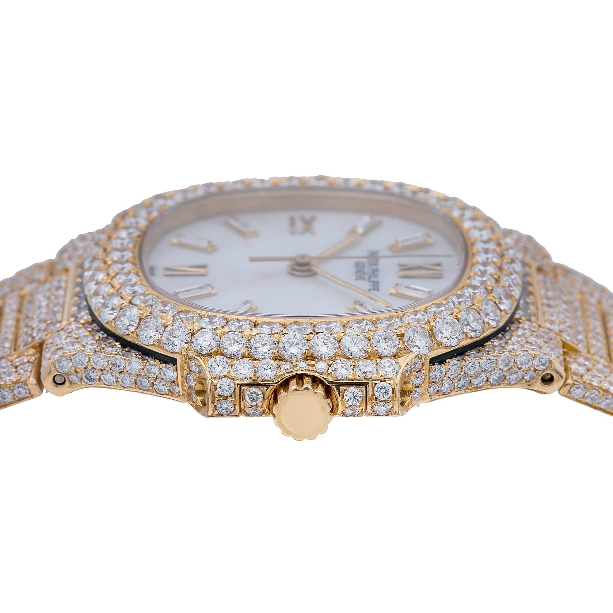 Patek Philippe Nautilus 3800 37MM White Diamond Dial With 17.82 CT Diamonds