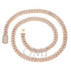 10K ROSE GOLD 22" / 7MM SOLID PRONG SET CUBAN LINK CHAIN WITH 15.75 CT DIAMONDS