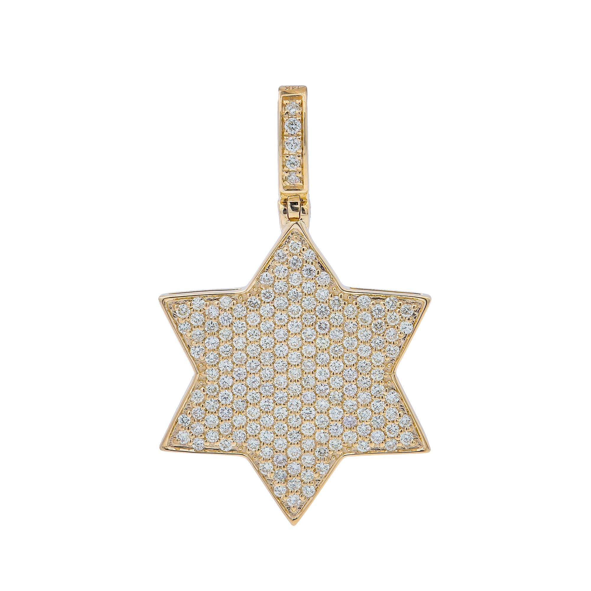 14K Yellow Gold Diamond Star Pendant