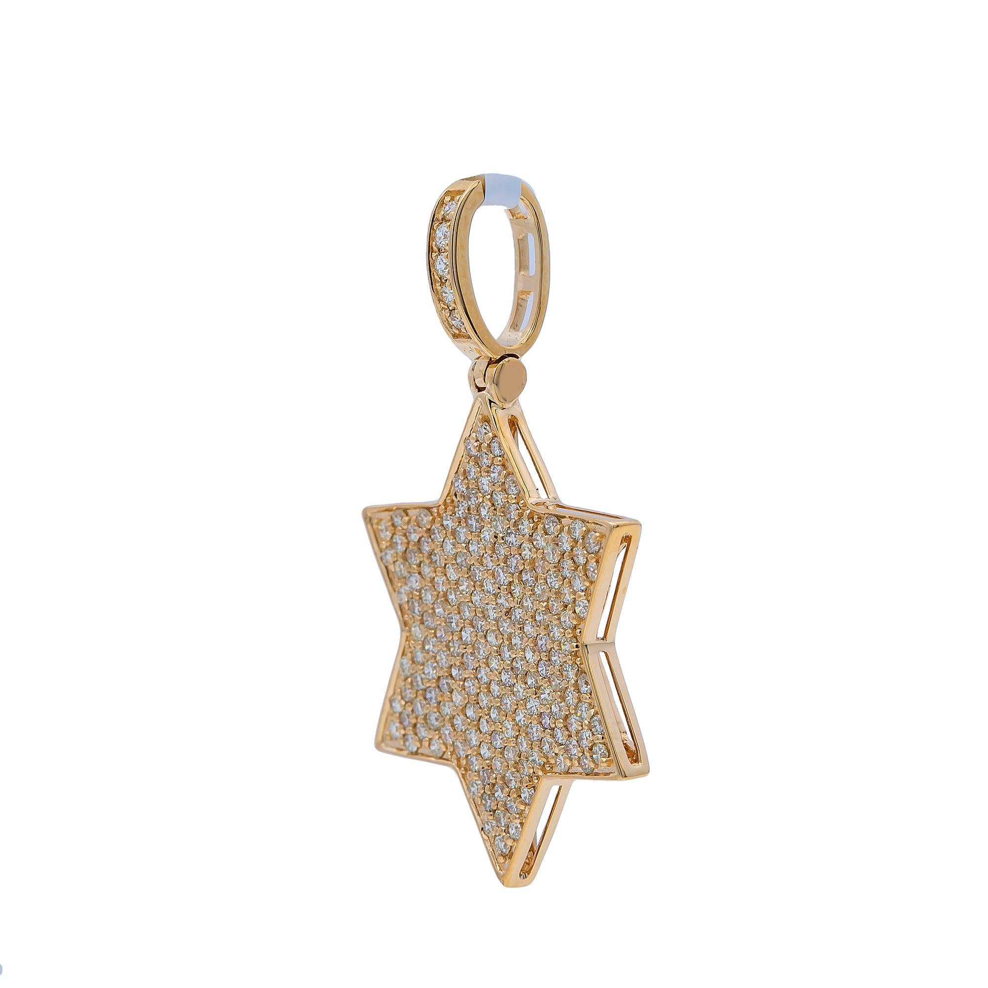 14K Yellow Gold Diamond Star Pendant