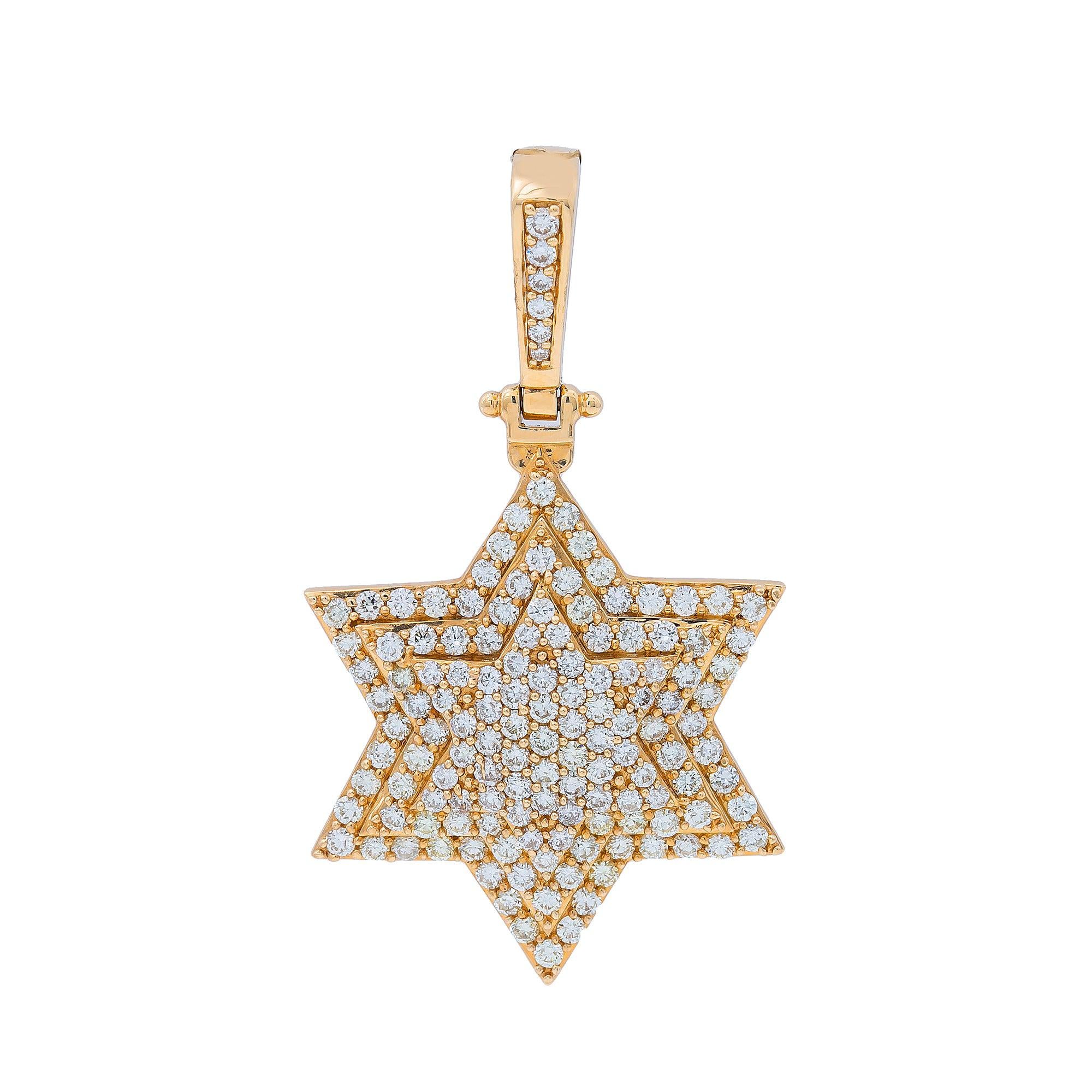 14K Yellow Gold Diamond Star Pendant