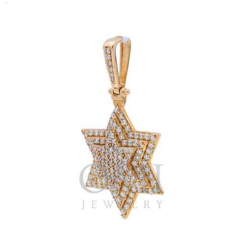 14K Yellow Gold Diamond Star Pendant