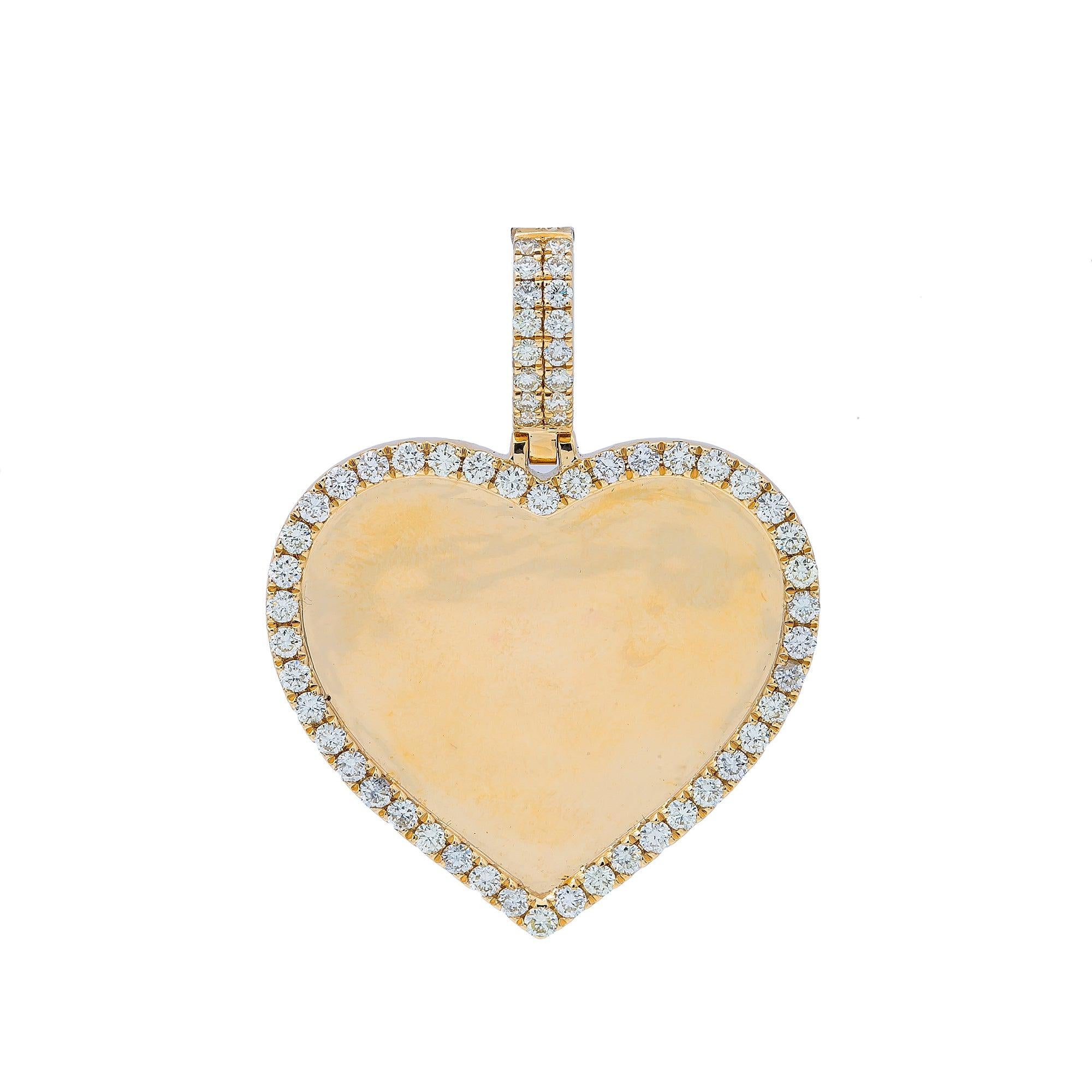 14K Yellow Gold Diamonds Heart Pendant