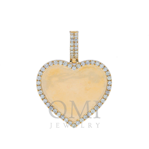 14K Yellow Gold Diamonds Heart Pendant