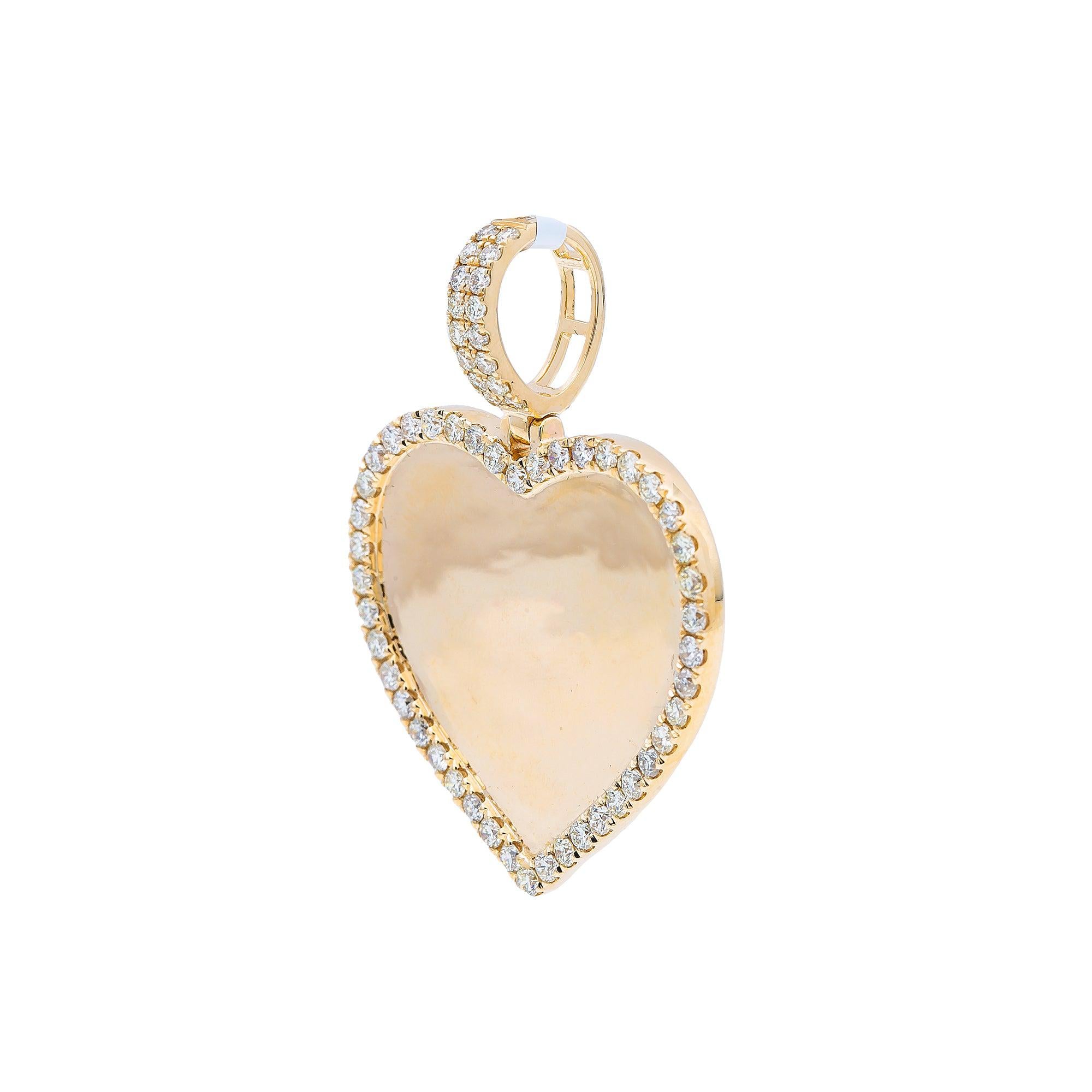 14K Yellow Gold Diamonds Heart Pendant