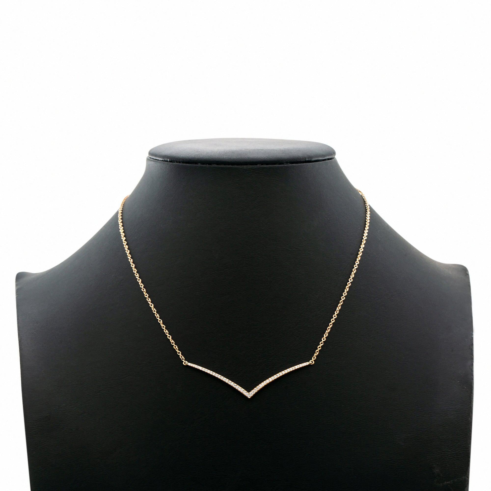 18K Yellow Gold DDN1005 17" Women's Necklace With 0.45 CT Diamonds