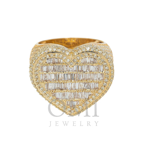 14K GOLD BAGUETTE DIAMOND HEART RING