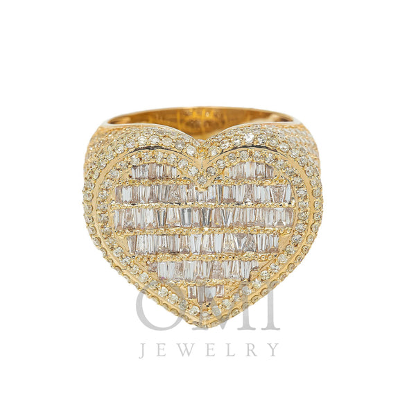 14K GOLD BAGUETTE DIAMOND HEART RING