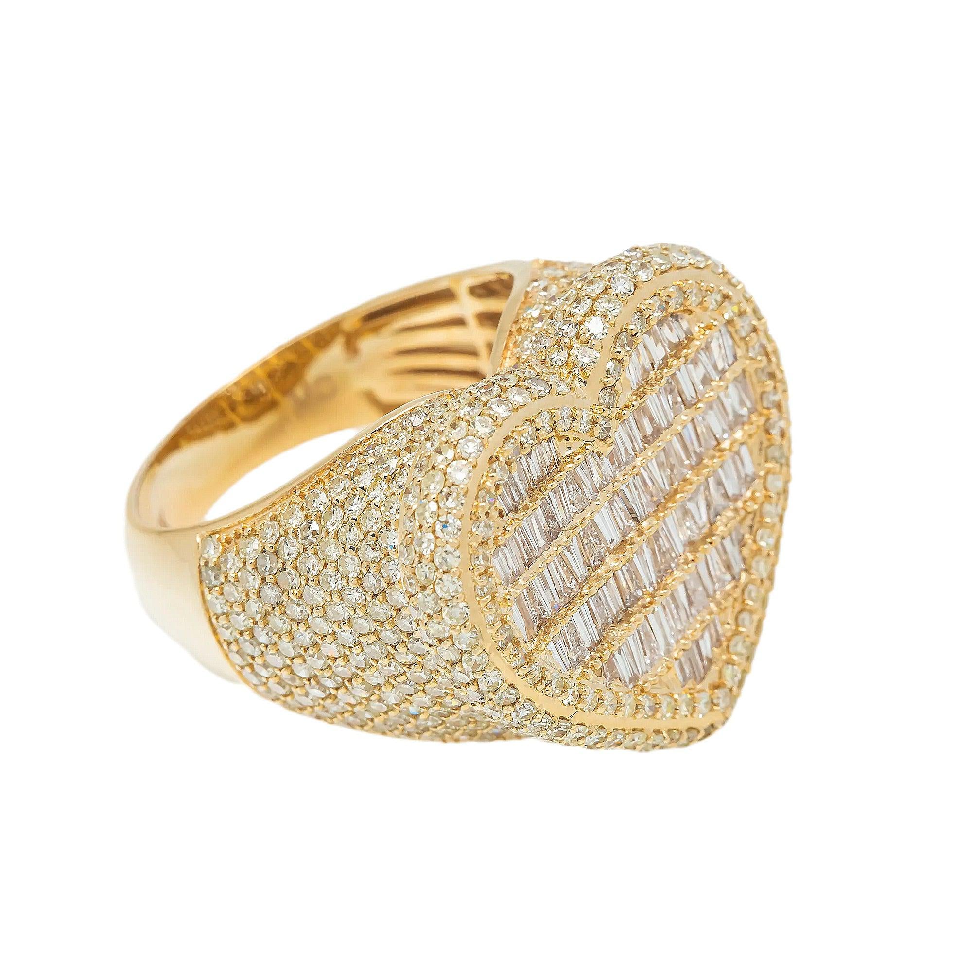 14K GOLD BAGUETTE DIAMOND HEART RING