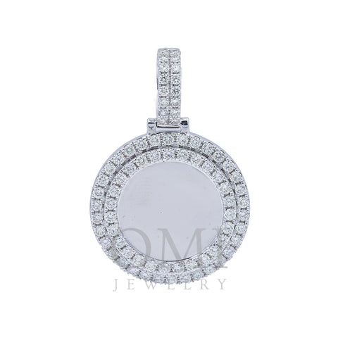 14K White Gold Diamond Circle Pendant