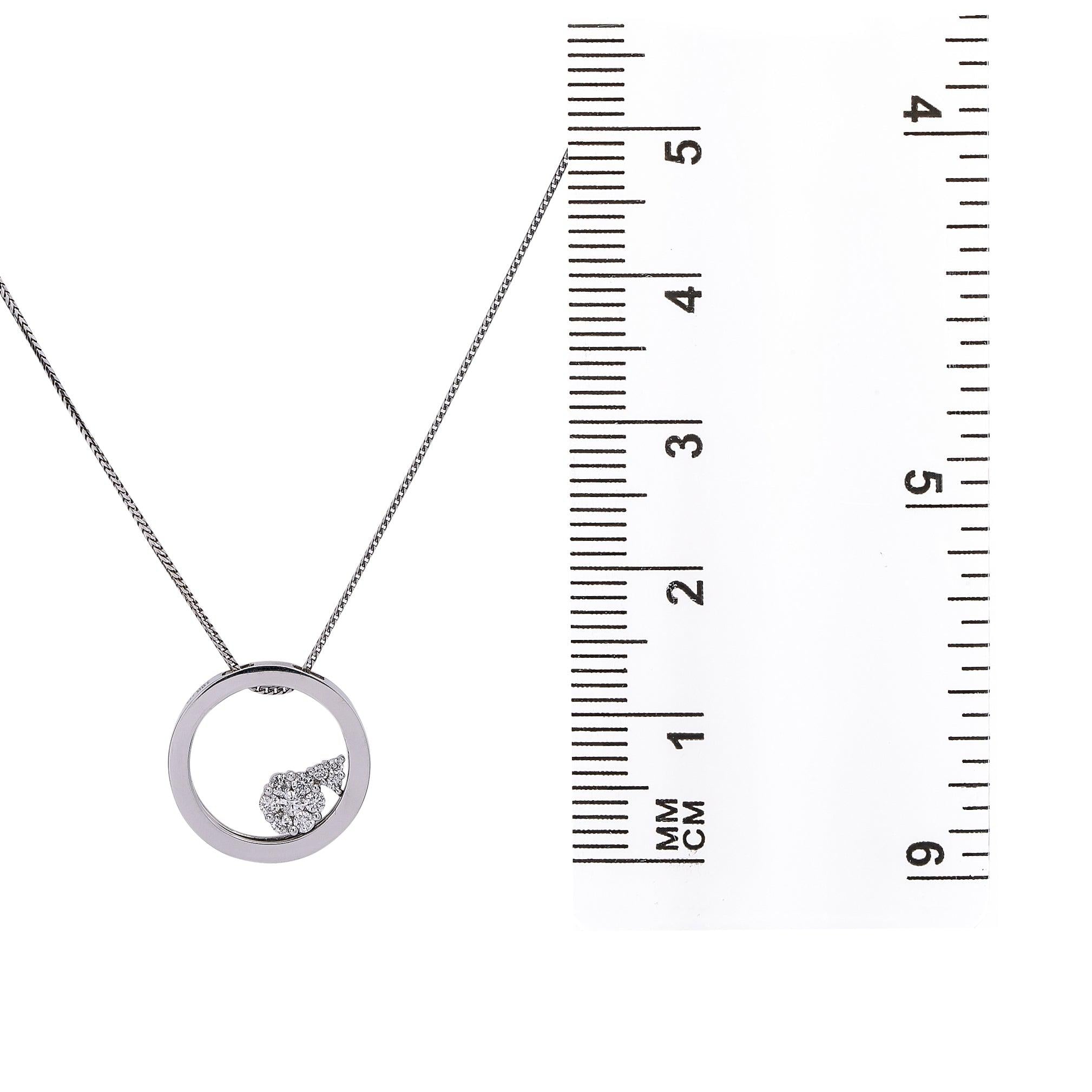 Floating Circle Women's Pendant with 0.35CT Diamonds available in White & Yellow Gold