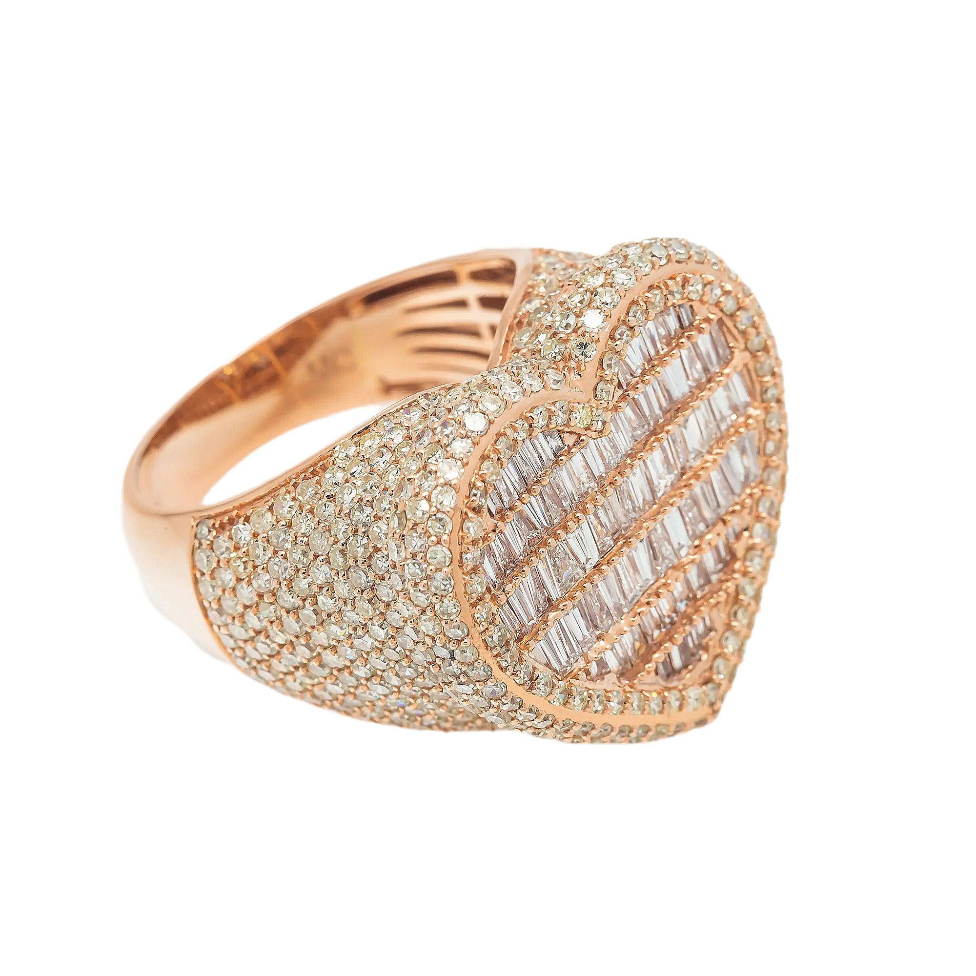 14K GOLD BAGUETTE DIAMOND HEART RING